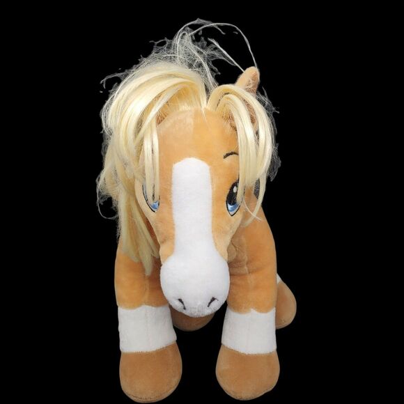 Build A Bear Workshop Horses Hearts Palomino Plush Stuffed Animal 16" Tan White - Picture 2 of 7